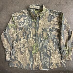 Vintage Ghost Camo Long Sleeve Button Down Shirt Mens XL Hunting Streetwear 90s
